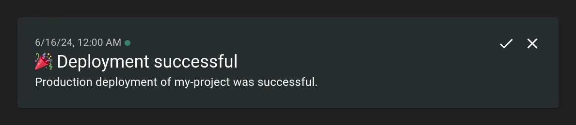 Notification after a successful deployment